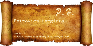 Petrovics Hargitta névjegykártya